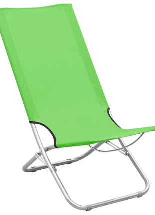 Strandstoelen 2 st inklapbaar stof groen