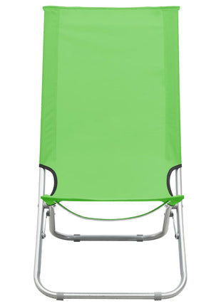Strandstoelen 2 st inklapbaar stof groen