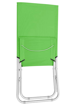Strandstoelen 2 st inklapbaar stof groen