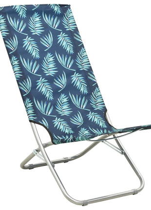 Strandstoelen 2 st inklapbaar bladpatroon stof