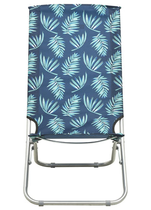 Strandstoelen 2 st inklapbaar bladpatroon stof