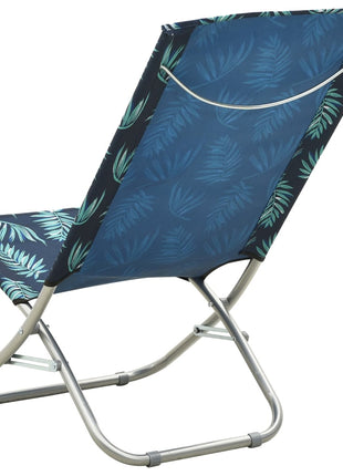 Strandstoelen 2 st inklapbaar bladpatroon stof
