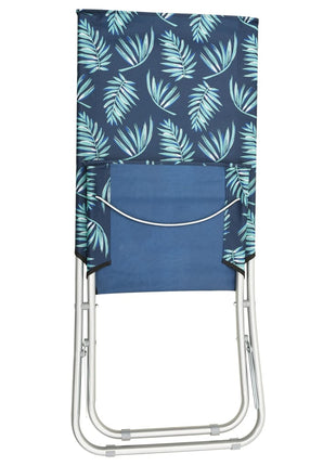 Strandstoelen 2 st inklapbaar bladpatroon stof