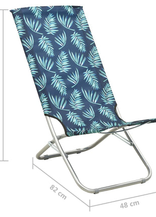 Strandstoelen 2 st inklapbaar bladpatroon stof
