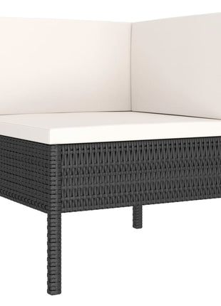 3-Delige Loungeset Met Kussens Poly Rattan