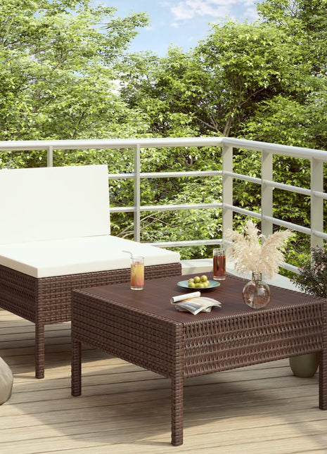 Loungeset Met Kussens Poly Rattan