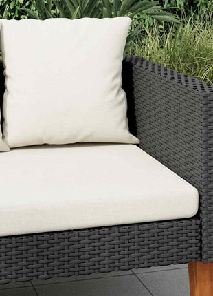 Tuinbank 3-Zits Met Kussens Poly Rattan