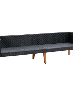 Tuinbank 3-Zits Met Kussens Poly Rattan