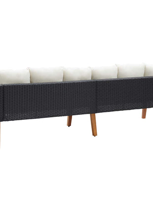 Tuinbank 3-Zits Met Kussens Poly Rattan