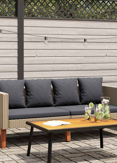 Tuinbank 2-Zits Met Kussens Poly Rattan