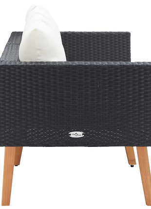 Tuinbank 2-Zits Met Kussens Poly Rattan