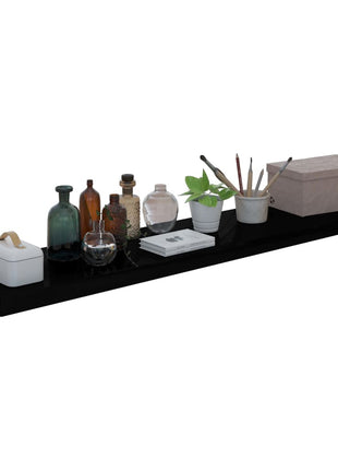 Wandschap Zwevend 120X23,5X3,8 Cm Mdf Hoogglans Zwart
