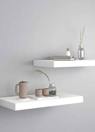 Wandschap Zwevend 80X23,5X3,8 Cm Mdf Wit