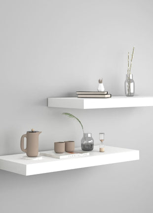 Wandschap Zwevend 80X23,5X3,8 Cm Mdf Wit