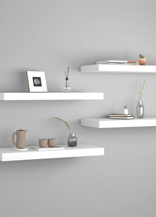 Wandschap Zwevend 80X23,5X3,8 Cm Mdf Wit