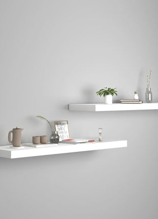 Wandschap Zwevend 80X23,5X3,8 Cm Mdf Wit