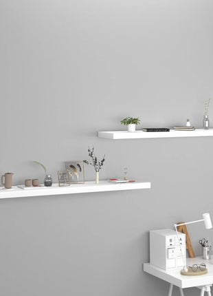 Wandschap Zwevend 80X23,5X3,8 Cm Mdf Wit