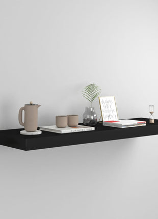 Wandschap Zwevend 80X23,5X3,8 Cm Mdf Zwart