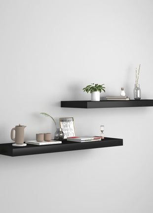 Wandschap Zwevend 80X23,5X3,8 Cm Mdf Zwart