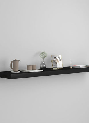 Wandschap Zwevend 80X23,5X3,8 Cm Mdf Zwart