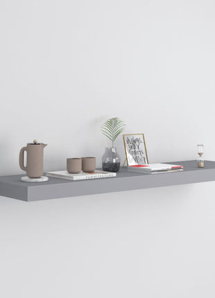 Wandschap Zwevend 80X23,5X3,8 Cm Mdf Grijs