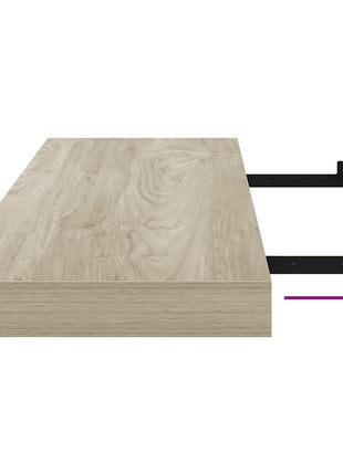 Wandschap Zwevend 80X23,5X3,8 Cm Mdf Kleurig Eiken