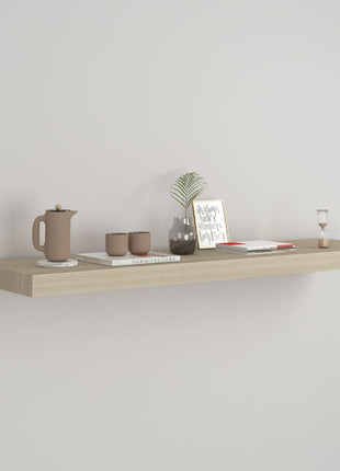 Wandschap Zwevend 80X23,5X3,8 Cm Mdf Kleurig Eiken