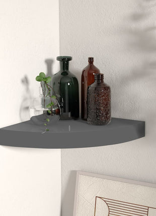 Hoekschappen Zwevend 25X25X3,8 Cm Mdf Hoogglans Grijs