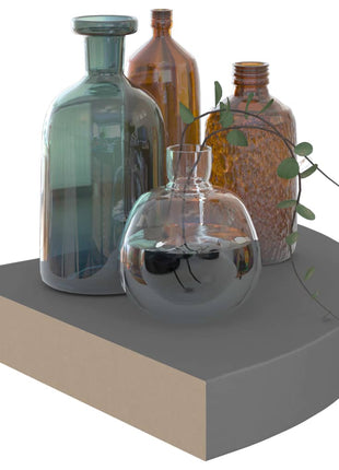 Hoekschappen Zwevend 25X25X3,8 Cm Mdf Hoogglans Grijs