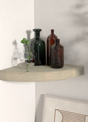 Hoekschappen Zwevend 35X35X3,8 Cm Mdf Kleurig Eiken