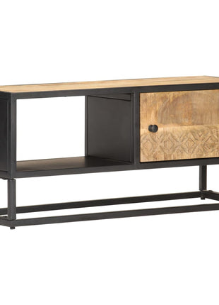 Tv-Meubel Met Bewerkte Deur 90X30X40 Cm Ruw Mangohout