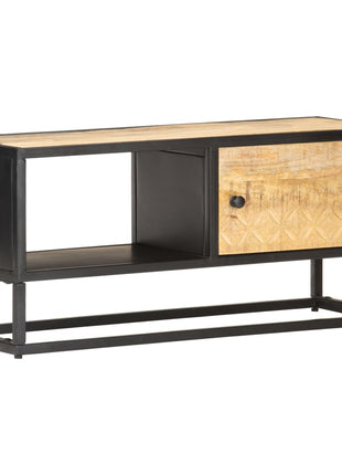 Tv-Meubel Met Bewerkte Deur 90X30X40 Cm Ruw Mangohout