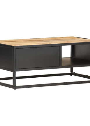 Salontafel Met Bewerkte Deur 90X55X36 Cm Ruw Mangohout