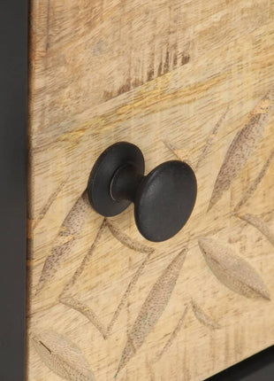 Salontafel Met Bewerkte Deur 90X55X36 Cm Ruw Mangohout