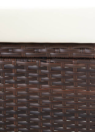 Tuinstoel verstelbaar met kussens poly rattan bruin