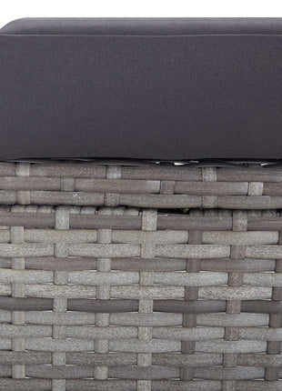Tuinstoel verstelbaar met kussens poly rattan grijs