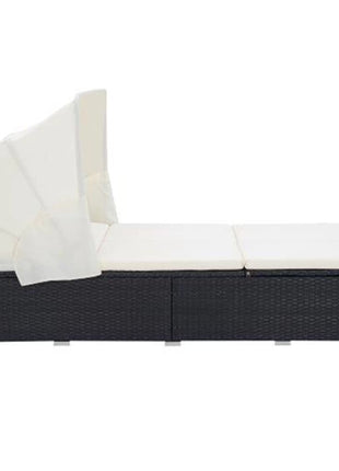 Ligbed Met Kussen 2-Persoons Poly Rattan