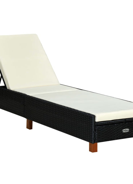 Ligbed Met Kussen Poly Rattan