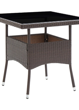 Tuintafel Poly Rattan En Glas