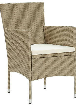 Tuinstoelen 2 st poly rattan beige
