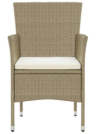 Tuinstoelen 2 st poly rattan beige