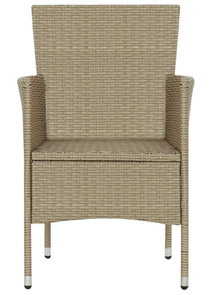 Tuinstoelen 2 st poly rattan beige