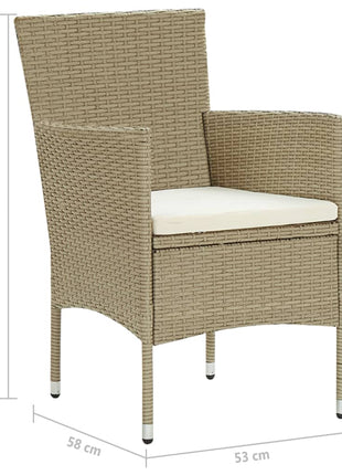 Tuinstoelen 2 st poly rattan beige