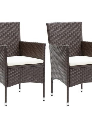Tuinstoelen 2 st poly rattan bruin