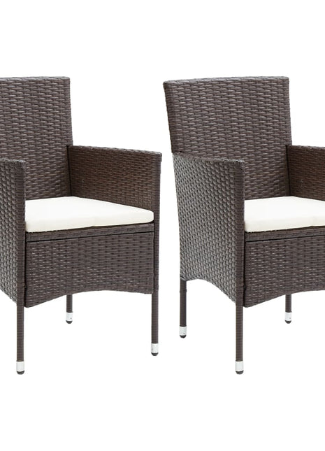 Tuinstoelen 2 st poly rattan bruin