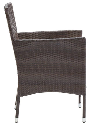 Tuinstoelen 2 st poly rattan bruin