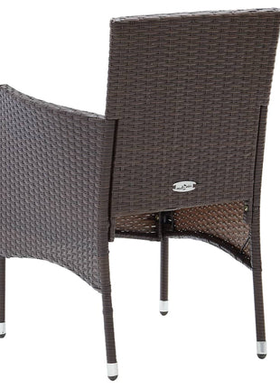 Tuinstoelen 2 st poly rattan bruin