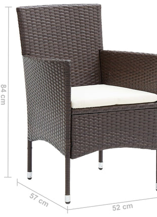 Tuinstoelen 2 st poly rattan bruin