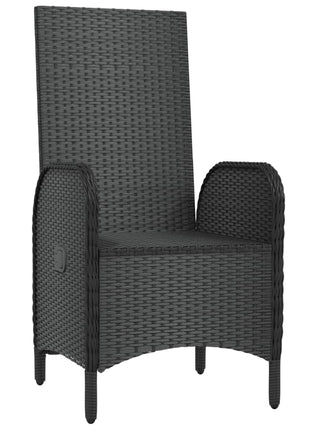 Tuinstoelen 2 st poly rattan zwart