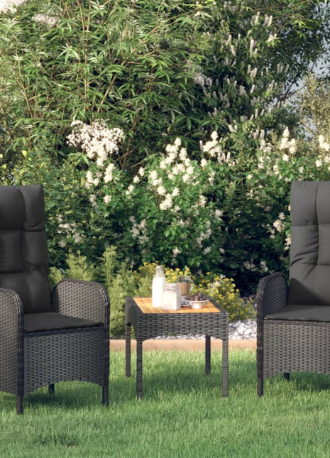 Tuinstoelen 2 st poly rattan zwart